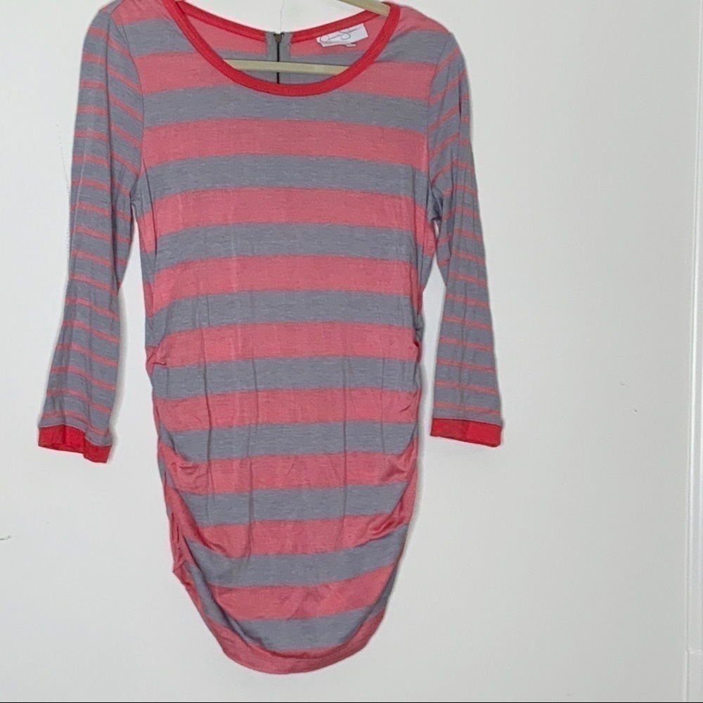 jessica SIMPSON striped blouse with gathered sides